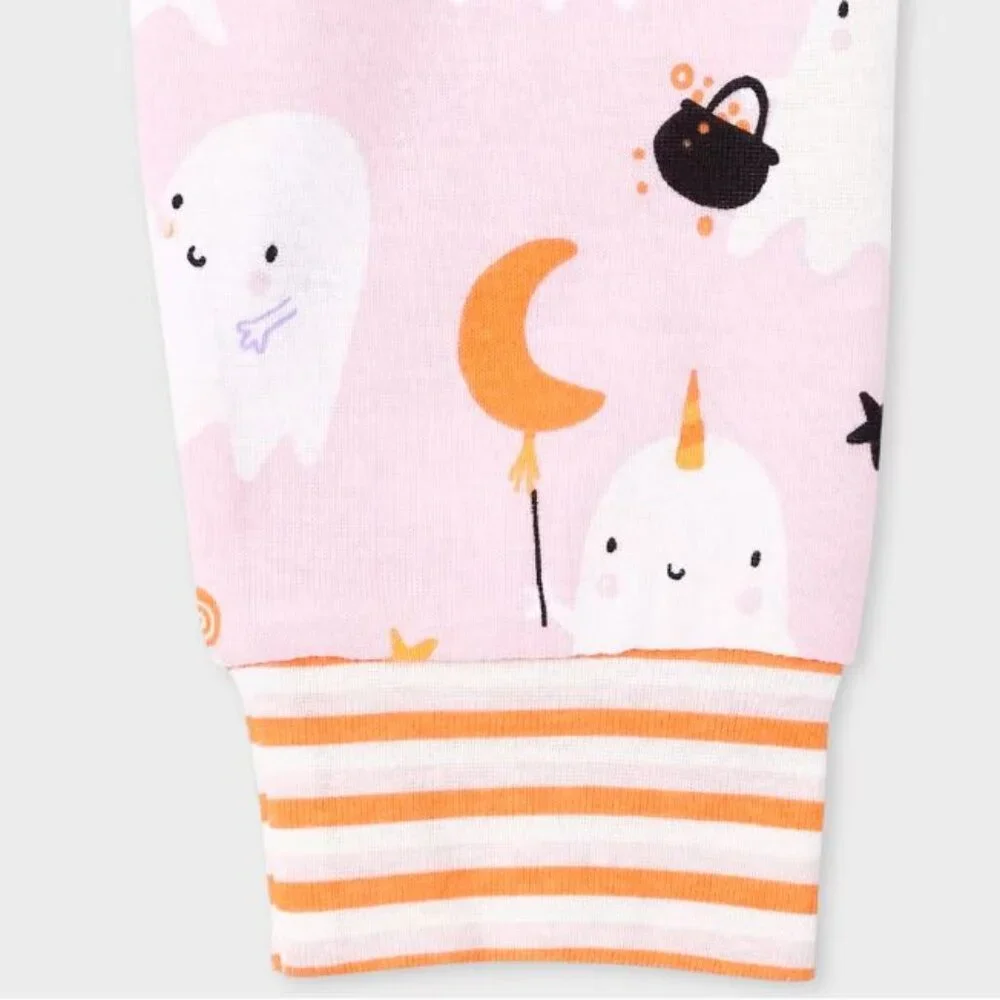 NWT The Children’s Place HalloweenGirls Glow Fa-Boo-Lous 100% Cotton Pajamas Set